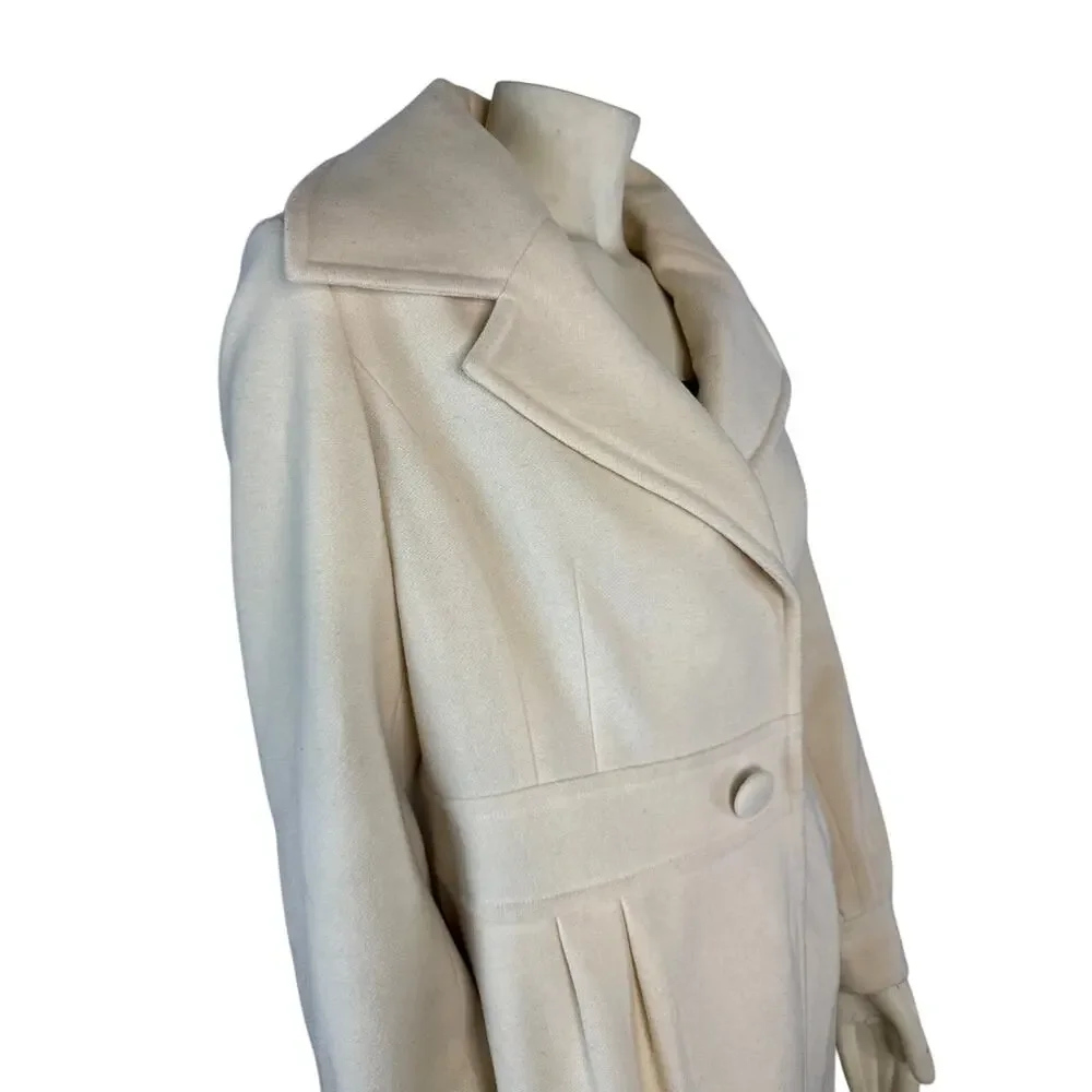 Retro Halogen fitted cream peacoat hoilday formal size medium